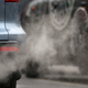 Exhaust fumes from a car in England.